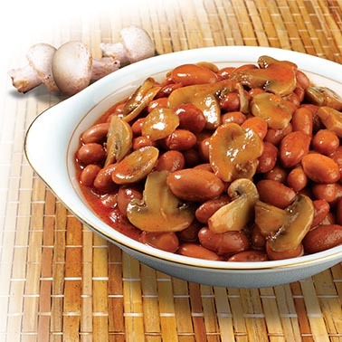 تصویر  خوراک لوبیا قارچ