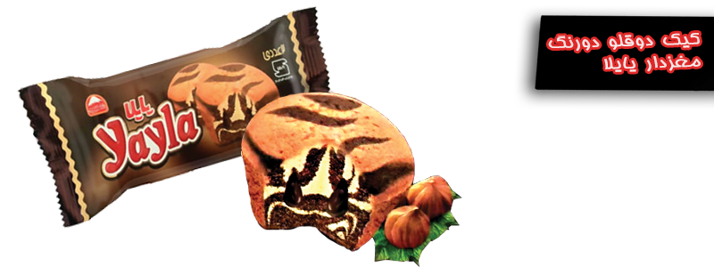 تصویر  کیک دوقلو دو رنگ مغزدار