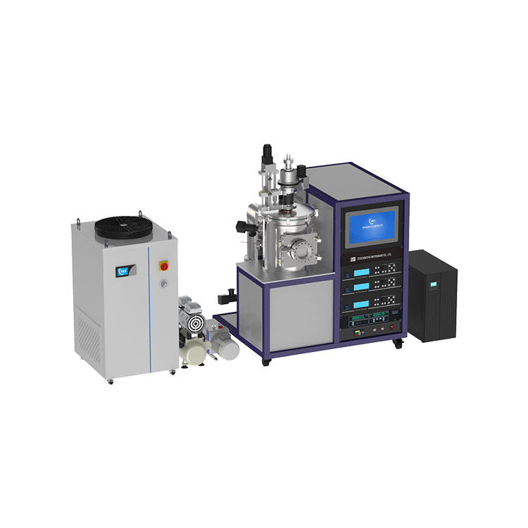 Picture of cost-effective three target magnetron sputtering coater with UPS