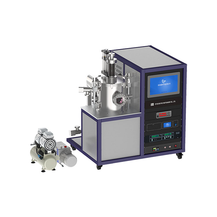 تصویر  PECVD vacuum (10-6Pa) coating machine with Stainless steel cavity and 13.56MHz 500W RF power supply