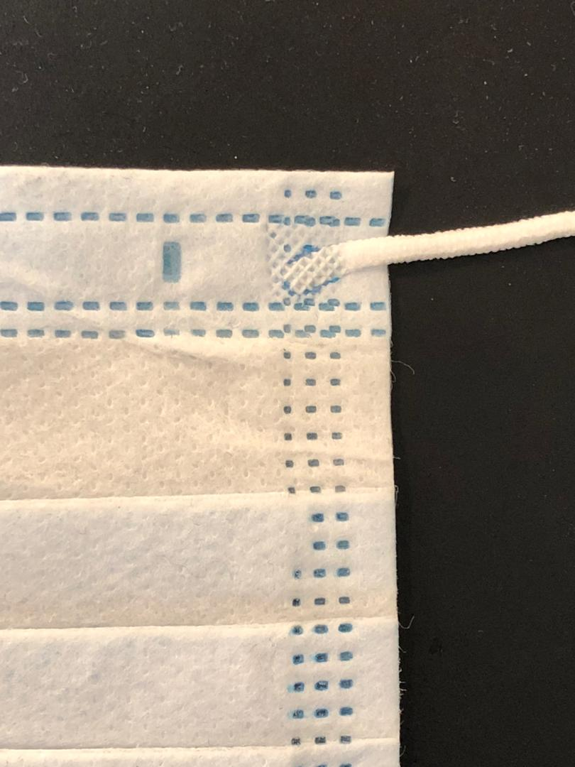 تصویر  ماسک پرستاری التراسونیک سه لایه ملت و اسپان باند آبی