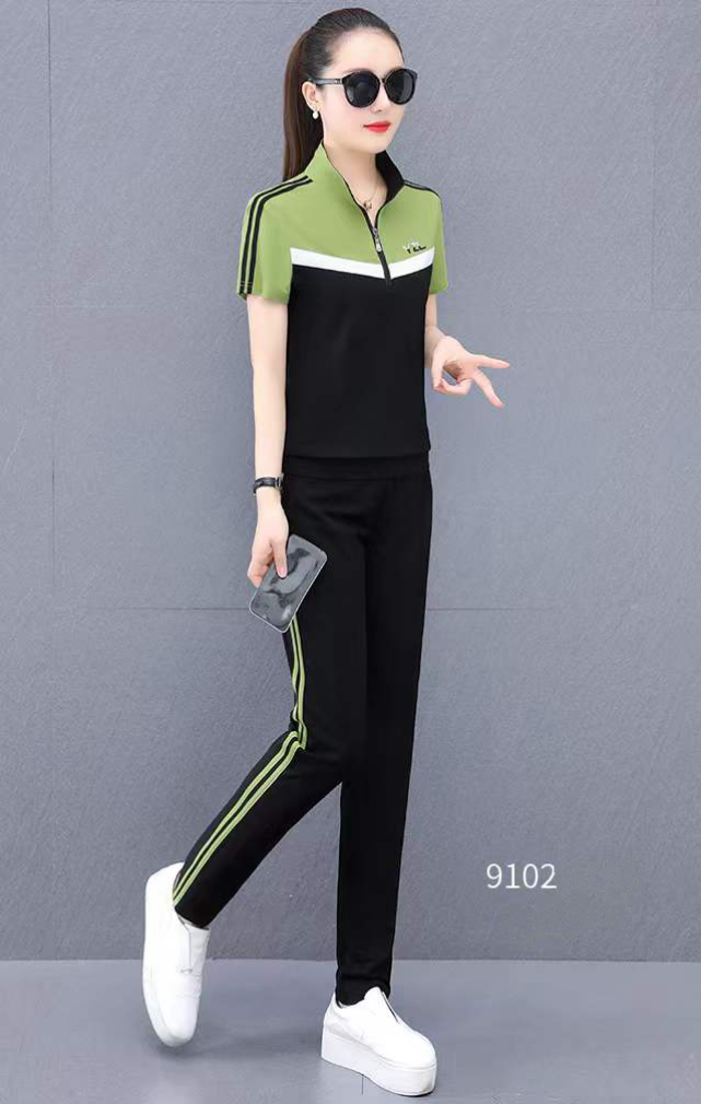 Picture of Monisa lady sports leisure colorful suit with long trousers in summer