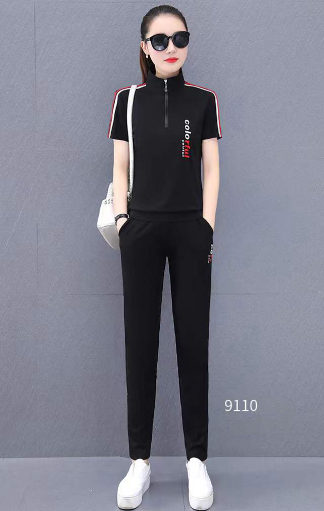 Picture of Monisa girl sports leisure colorful suit with ice silk fabric in summer