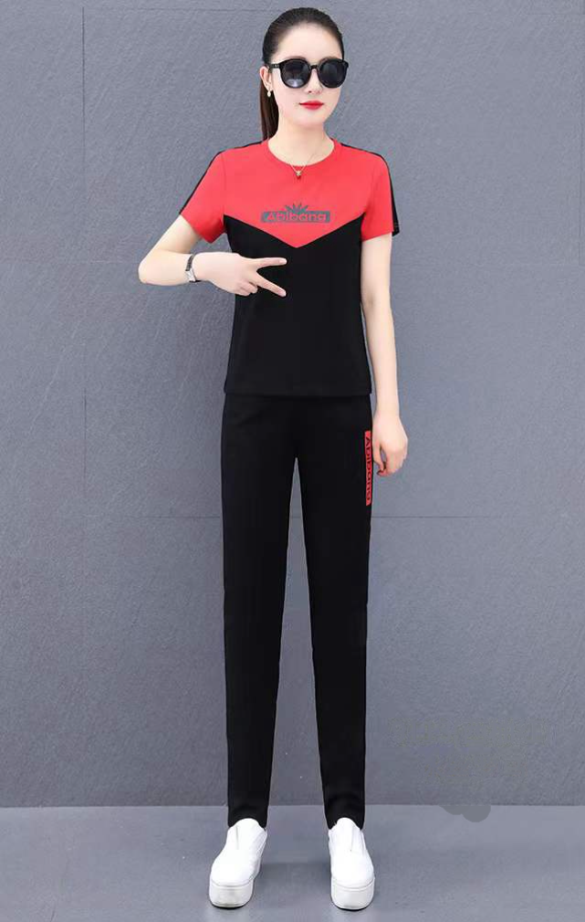 Picture of Monisa girl sports leisure colorful clothes with crew-neckone in summer