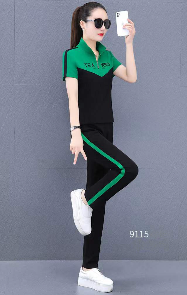 Picture of Monisa girl sports leisure colorful suit with ice silk fabric in summer