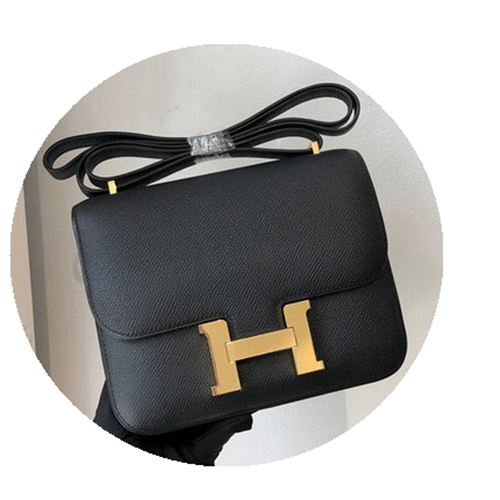 Picture of Palm Grain Cowhide Kangkang Bag Women's Leather H Buckle Stewardess Bag Shoulder Small Square Bag Oblique Cross Tofu Women's Bag