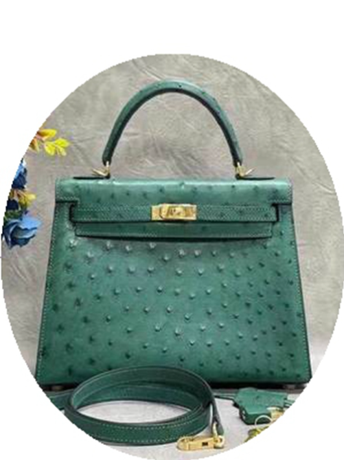 Picture of New Women's Bag South Africa Ostrich Leather Women's Bag Leather Hand-Held 25 Kelly Bag Ostrich Leather Ladies Shoulder Messenger Bag