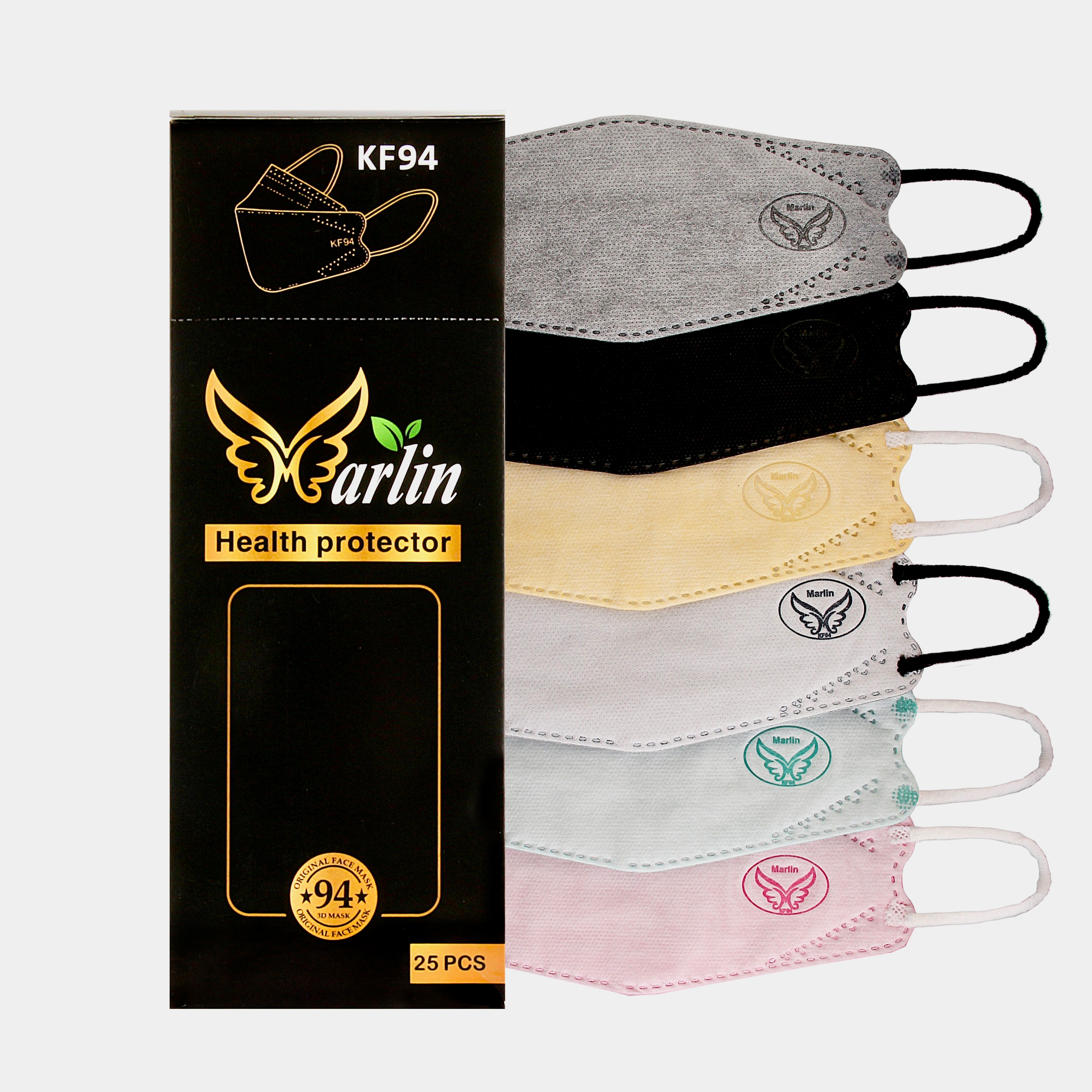 تصویر  ماسک سه بعدی و سه لایه بزرگسال و کودک مارلین