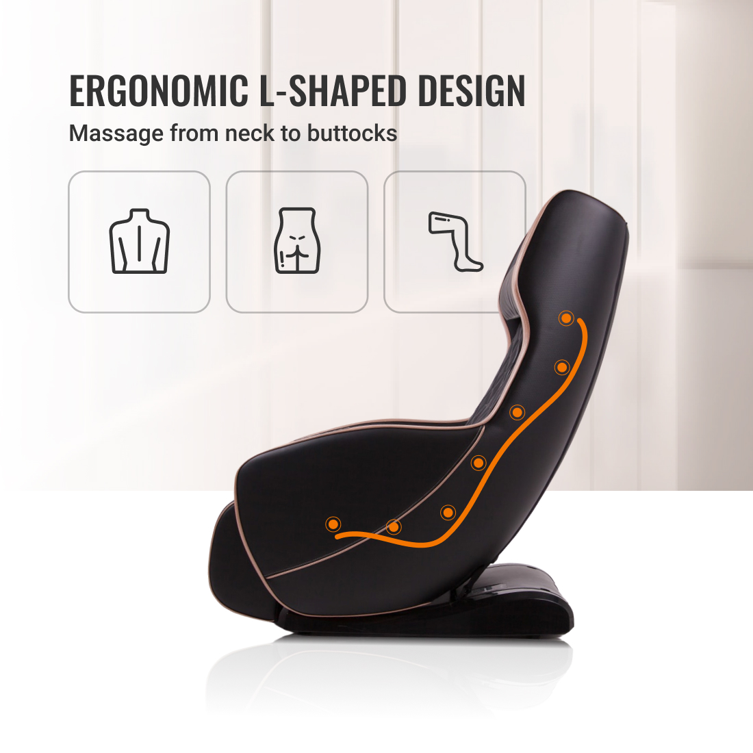 Picture of GESS BEND FULL BODY MASSAGE CHAIR (BROWN BLACK)