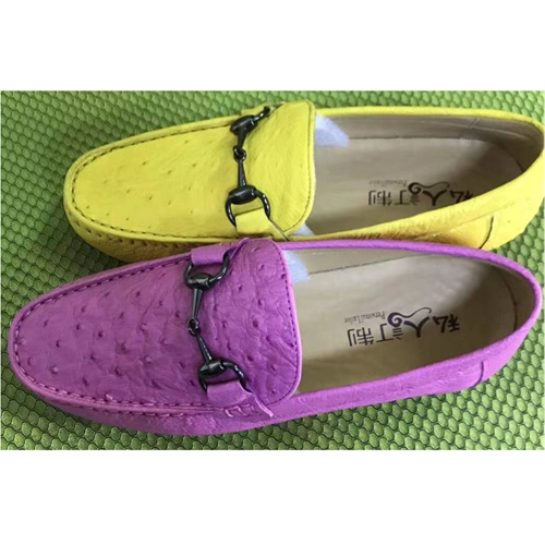Picture of Ostrich Leather Beanie Shoes Breathable Casual Shoes Comfortable Leather Shoes Personalized Leather Men's Shoes Grinding Breathable Anti-Driving Shoes