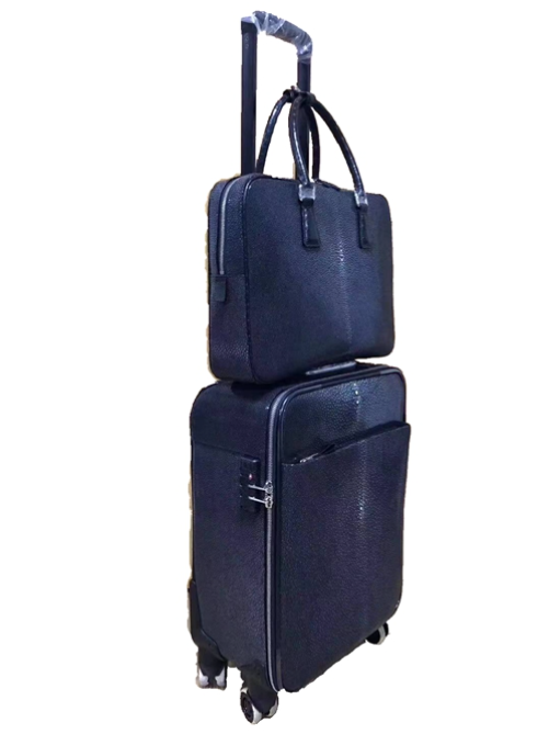 Picture of Leather Suitcase Business Leather Trolley Case Male Universal Wheel Female Suitcase Boarding Case