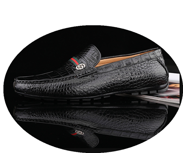 Picture of Thailand Crocodile Leather Shoes Men's Genuine Leather Breathable Beanie Shoes Authentic Business Casual Low-Top Shoes Lazy British Tide