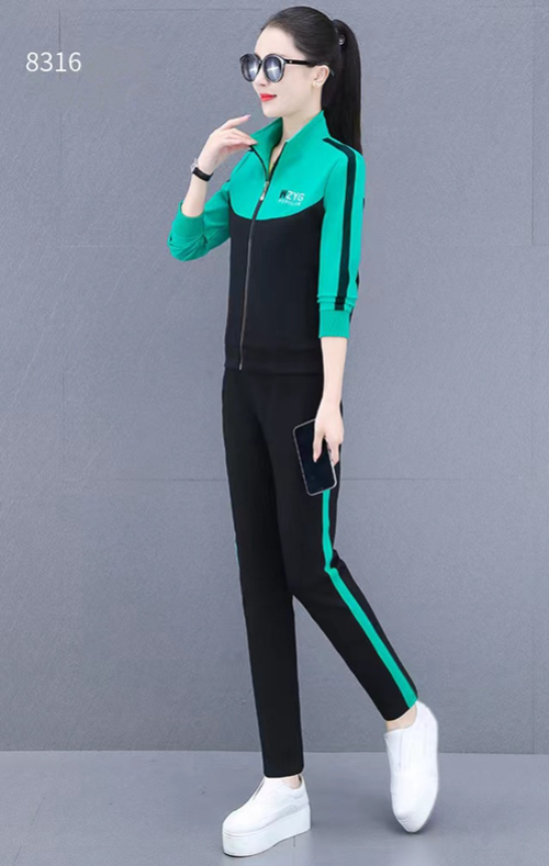 Picture of Autumn Coat Fashion Sweater Two-Piece Women's Spring And Autumn Sportswear Suit
