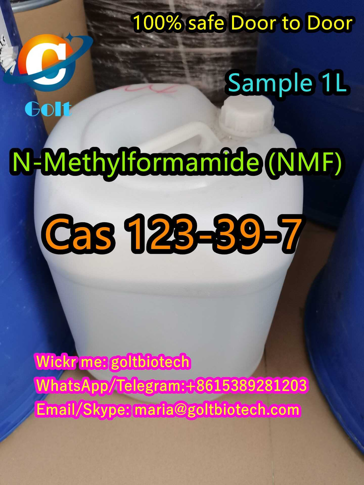 تصویر  NMF N-Methylformamide Cas no 123-39-7 colorless liquid CH₃NHCHO sample available China vendor Wickr me:goltbiotech