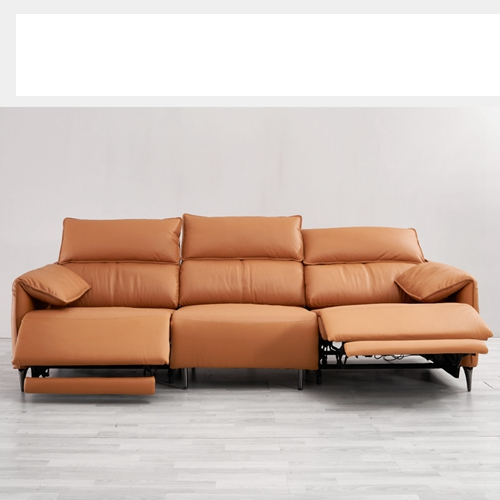 Picture of New Modern Minimalist Designer Leather Sofa Straight Row Living Room Three-Position Armrest Folding Multifunctional Sofa
