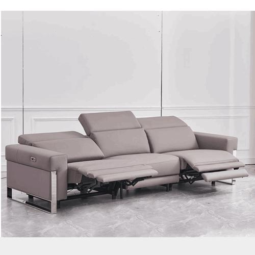 Picture of New Leather Art Functional Sofa Metal Frame Modern Minimalist Usb Leather Three Electric Sofa In-Line Combination