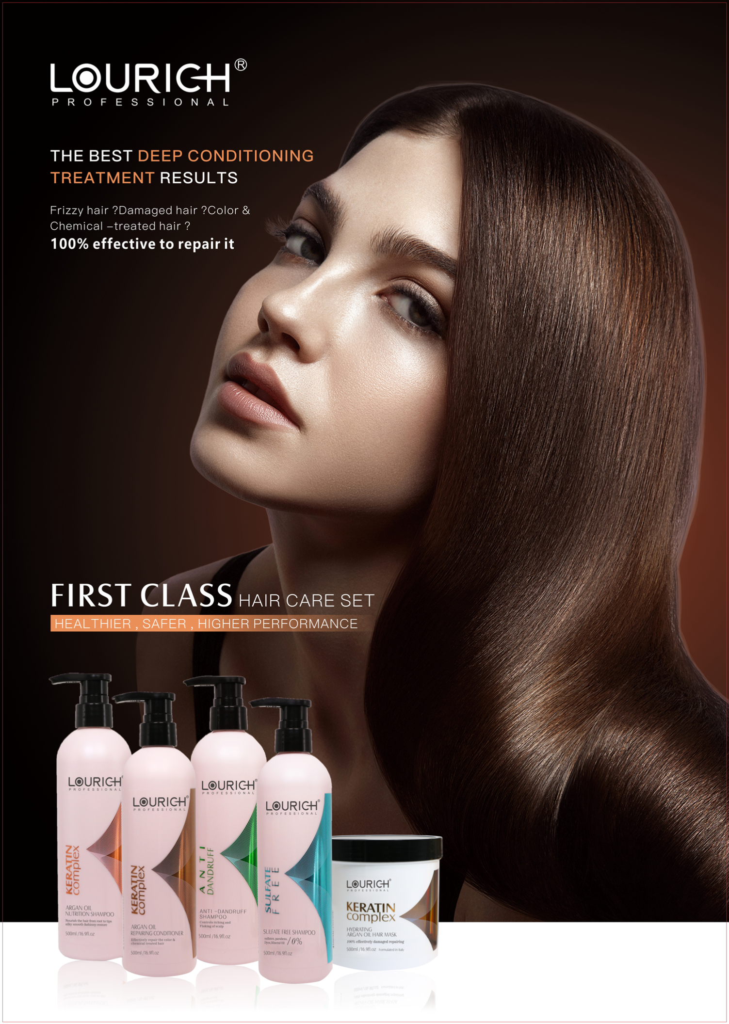 Picture of LOURICH keratin complex argan oil shampoo conditioner mask serum set