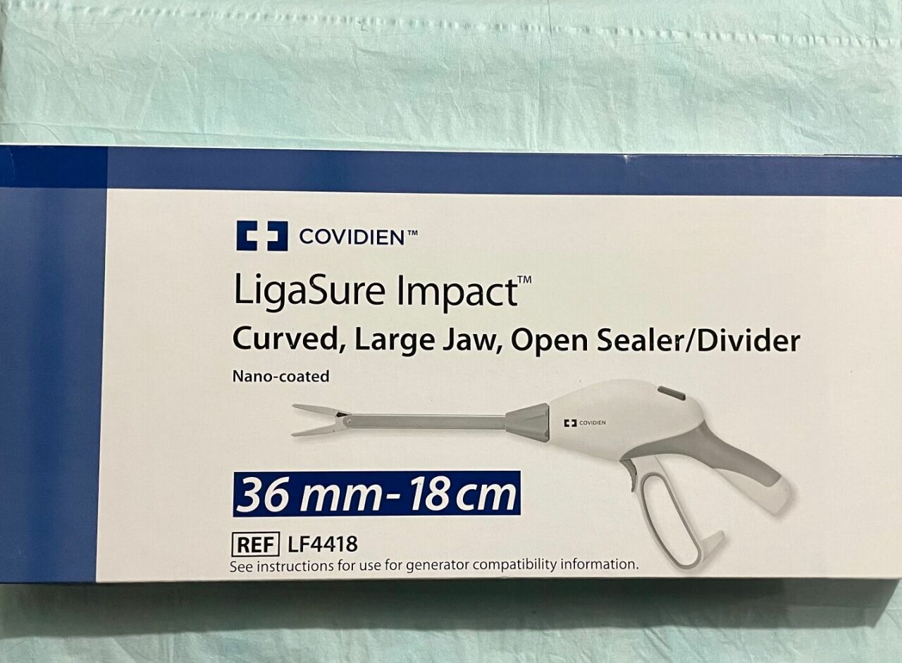Picture of Covidien LF4418 - LigaSure Impact, Curved, Large Jaw, Open Sealer/ Divider; 36mm-18cm - Each