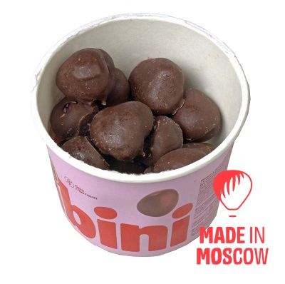 تصویر  تمشک‌ منجمد در شکلات سفید و شیری بدون شکر، Frambini