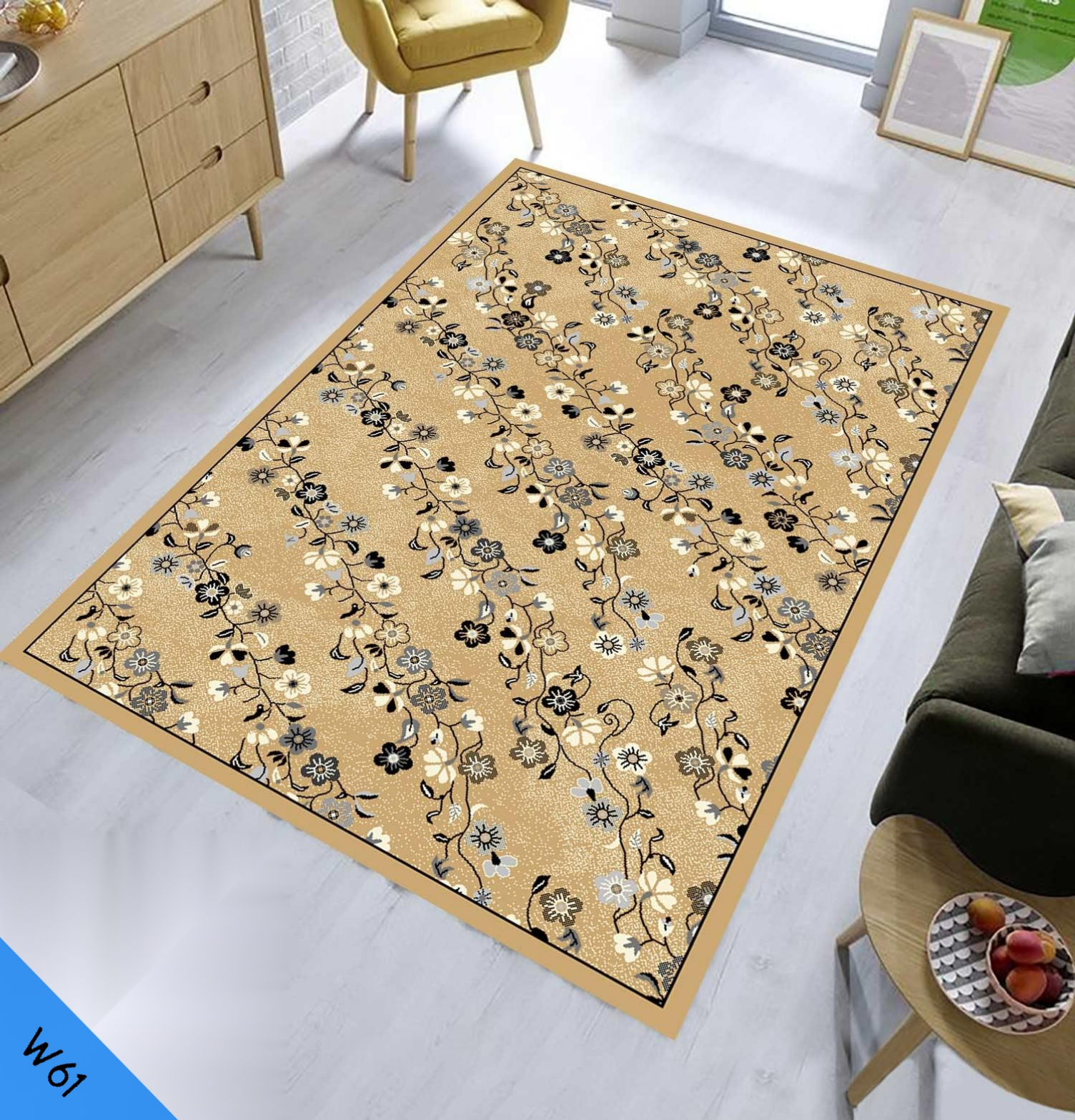 تصویر  گلیم طرح گلزار  کد W61