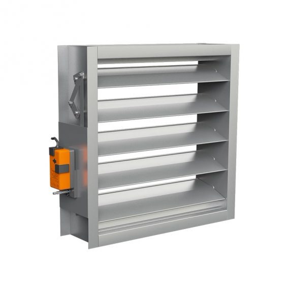 تصویر  دمپر کانال موتوری  دو جداره موازی