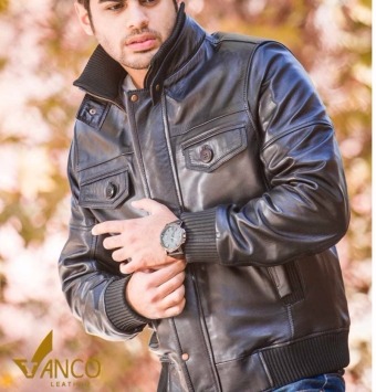 تصویر  کاپشن چرمی مردانه تاسکا